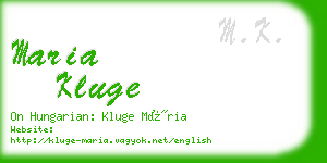 maria kluge business card